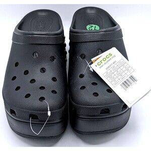 Crocs Siren Studded Slip-On Clog Block Heel - Black - 209017-001 - Women 12/M 10